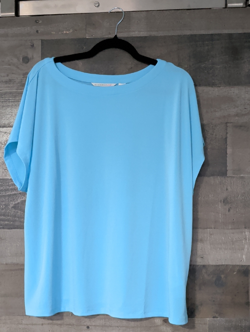 Isaac Mizrahi Sky Blue Relaxed Short Sleeve Tee